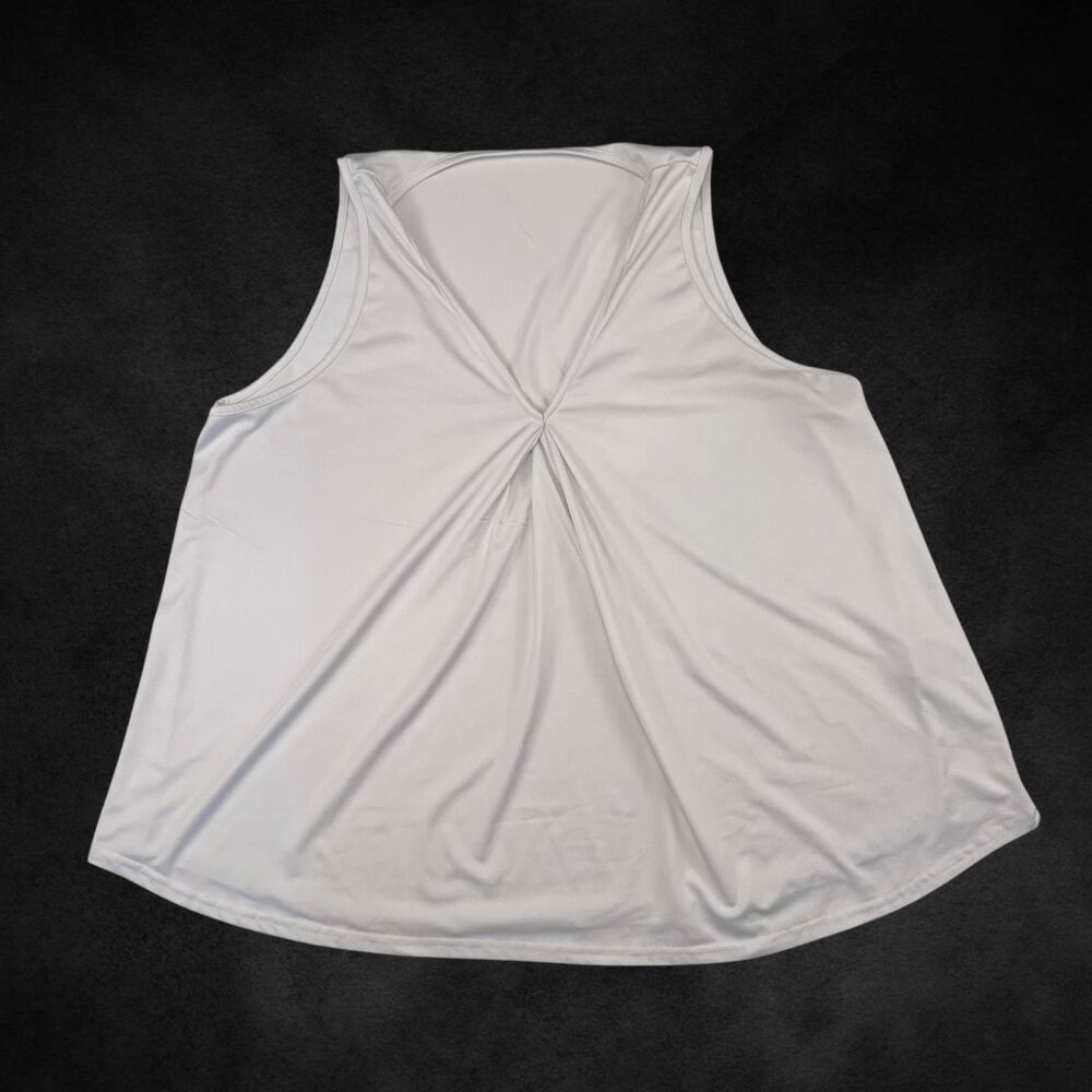 SHEIN Blouse Womens 2X White Light Academia Minimalist V Neck Basic Shell Top